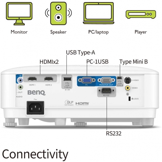 BenQ WXGA MW560 Business Projector with SmartEco Technology