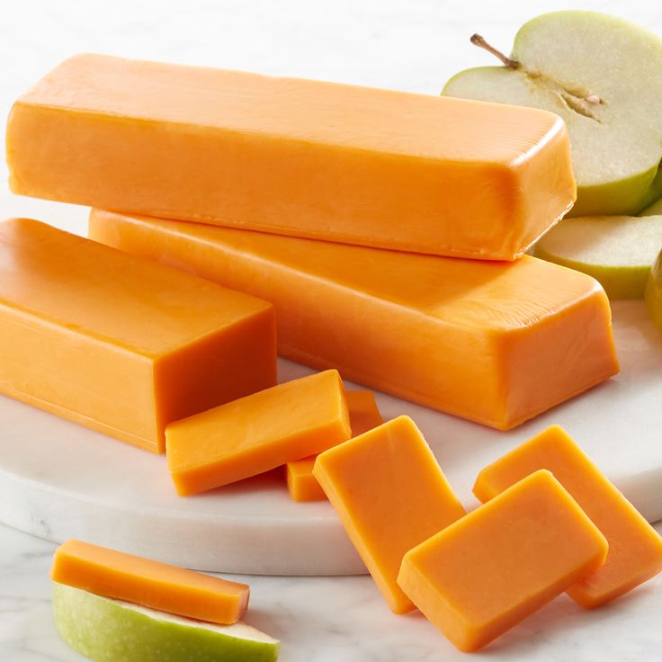 Cheddar cheese blocks