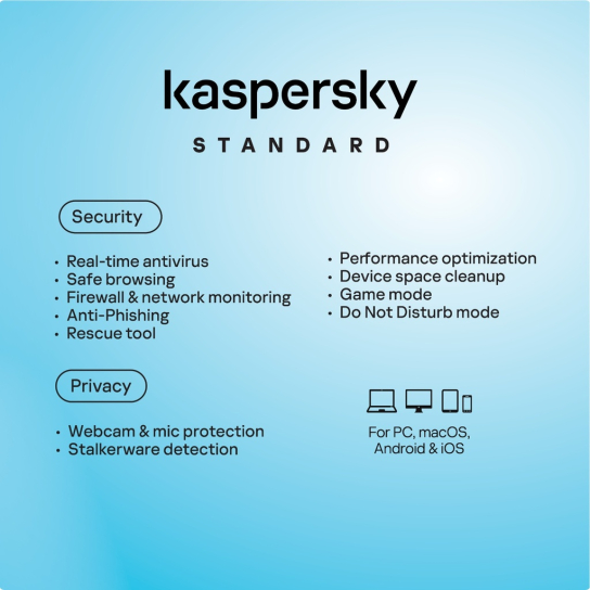 Kaspersky Standard : Enhanced Protection- Digital