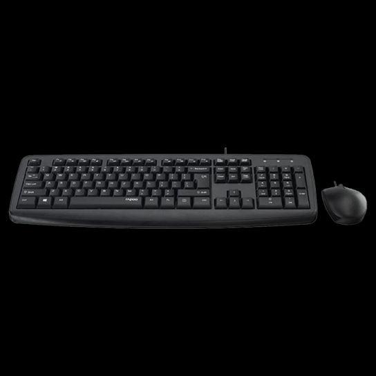 RAPOO NX1600 Wired Optical Mouse and Keyboard Combo -Black