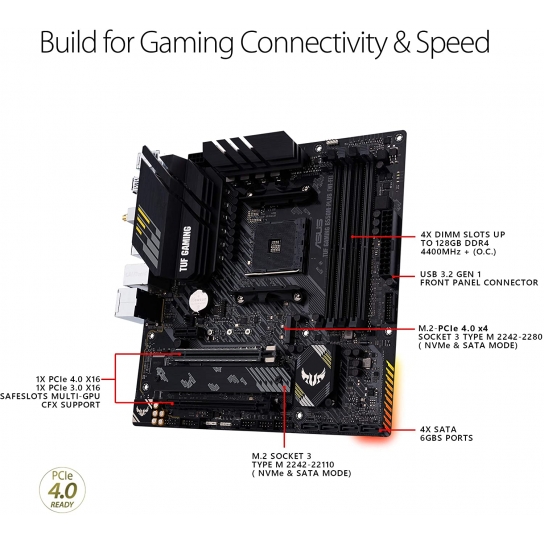 ASUS TUF GAMING B550M-PLUS AMD B550 Ryzen AM4 micro ATX gaming motherboard