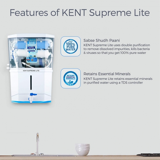 KENT Supreme Lite RO/UF TDS controller Water Purifier