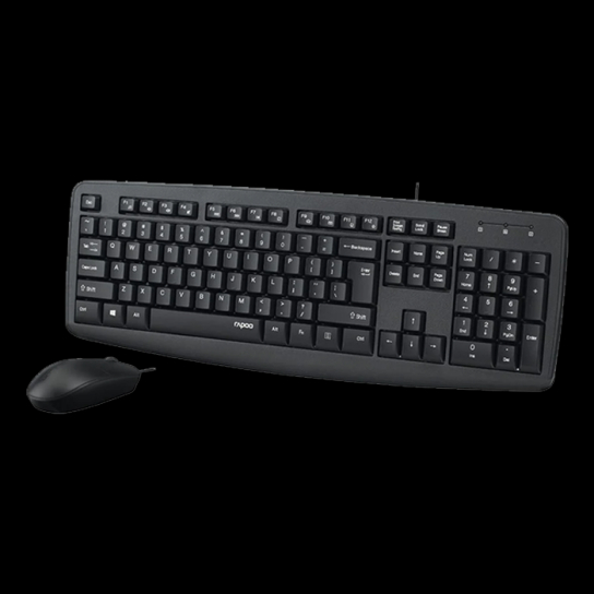 RAPOO NX1600 Wired Optical Mouse and Keyboard Combo -Black