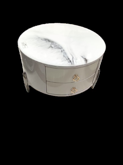 Round Side Table with Storage