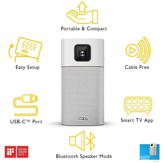 BenQ GV1 Smart Portable Mini Projector with Wi-Fi and Bluetooth Speaker