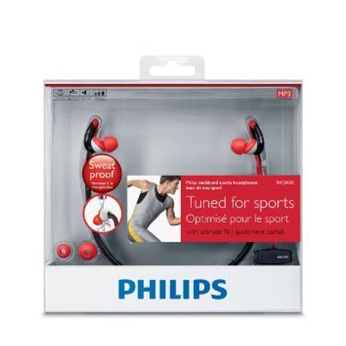 PHILIPS ActionFit Sport SHQ4000/98 NeckBand Headphone- Orange &amp;amp; Gray