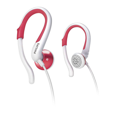 PHILIPS SHS4847/28 -hook Headphone-  White &amp;amp; Maroon