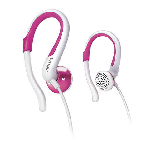 PHILIPS SHS4848/28 -hook Headphone-  White &amp;amp; pink