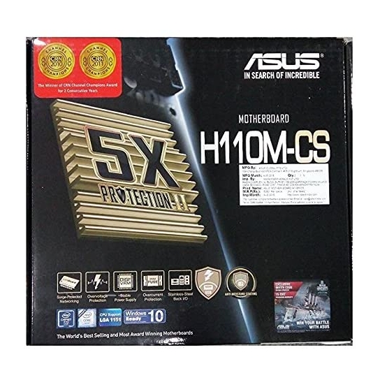 ASUS H110M-CS microATX Motherboard with 5X protection
