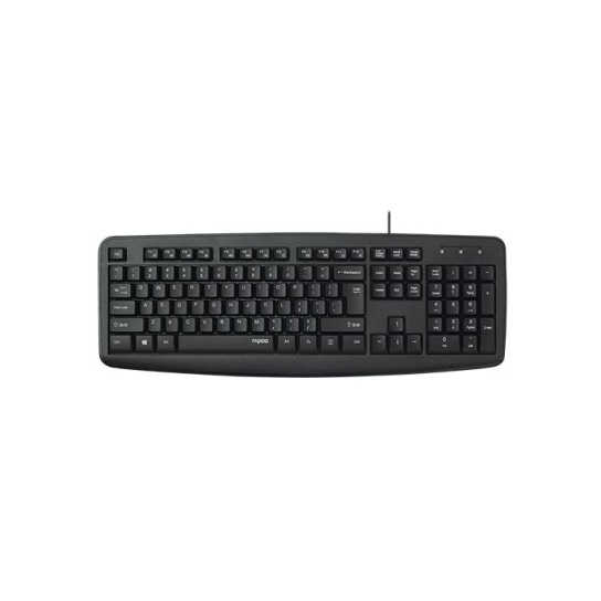 RAPOO NK2600 Spill-Resistant Black Wired USB Keyboard