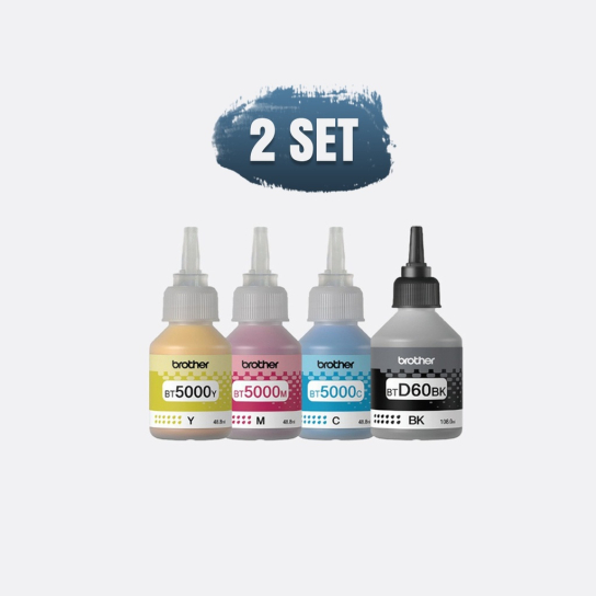 Brother Genuine 2 Ink Set Bottle BT-D60BK, BT-5000C, BT-5000M, BT-5000Y