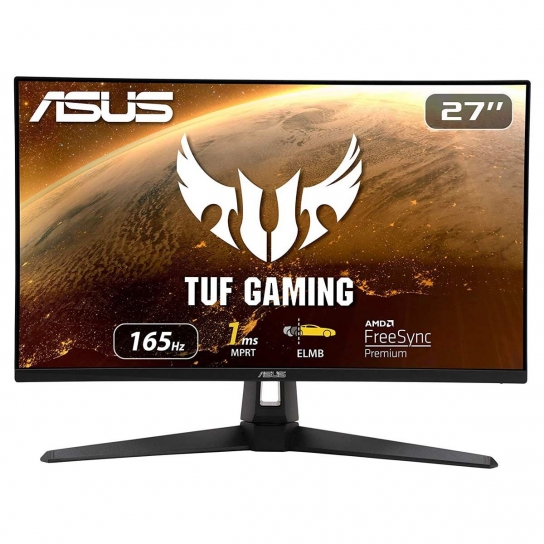 Asus TUF Gaming VG27AQ HDR G-SYNC Compatible Gaming Monitor – 27 inch WQHD (2560x1440), IPS, 165Hz (above 144Hz), Extreme Low Motion Blur Sync G-SYNC Compatible, Adaptive-Sync, 1ms (MPRT)