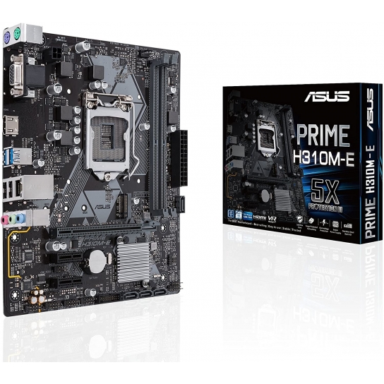 ASUS PRIME H310M-E Intel LGA-1151 mATX motherboard with LED lighting