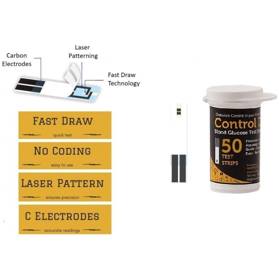 Control D Test Strips pack of 50 Count (Black)