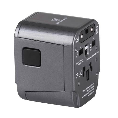 Micropack TC-225 2-in-1 Universal Travel Adapter and USB Charger