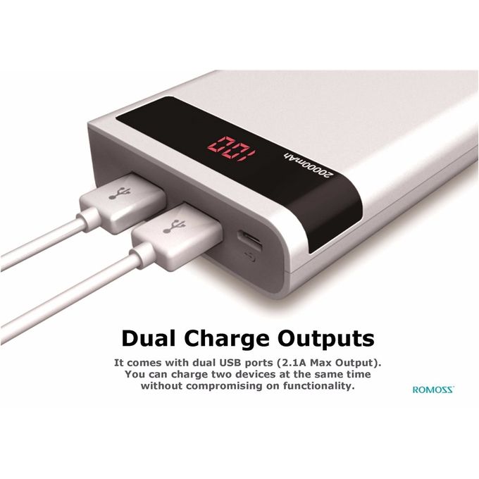 ROMOSS  Portable Charger; Power Bank - 20000mAh- Sense 6P