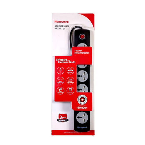 HONEYWELL 6 Out Surge Protector with Master Switch