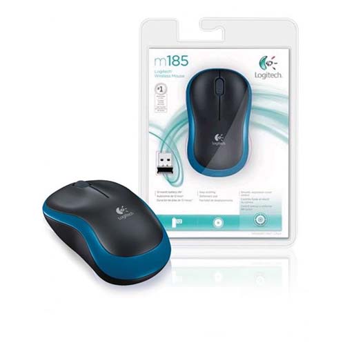 LOGITECH M185 Wireless Mouse- Blue