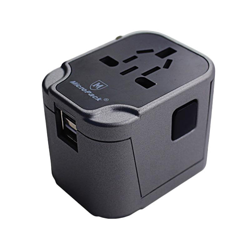 Micropack TC-225 2-in-1 Universal Travel Adapter and USB Charger
