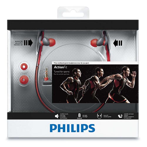 PHILIPS ActionFit  Sports SHQ4200/98 Neck Band Headphone- Orange &amp;amp; Grey