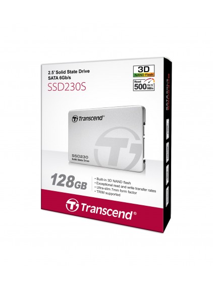 TRANSCEND SATA III-SSD 230-128 GB -6 gbps Aluminium Case - Internal SSD