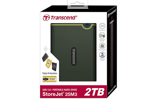 TRANSCEND H3 Rubber Case Series / 2 TB HDD/ USB 3.0 Hard Disk