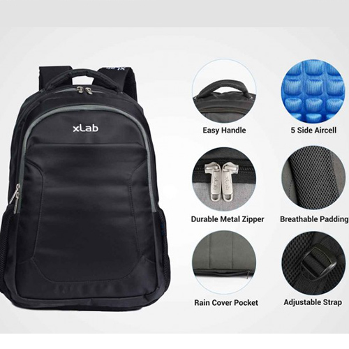 X-LAB XLB-1410NR  Laptob Backpack with RainCover- Black