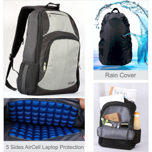 X-LAB XLB-1445AR  Laptob Backpack with RainCover- Black and Gray