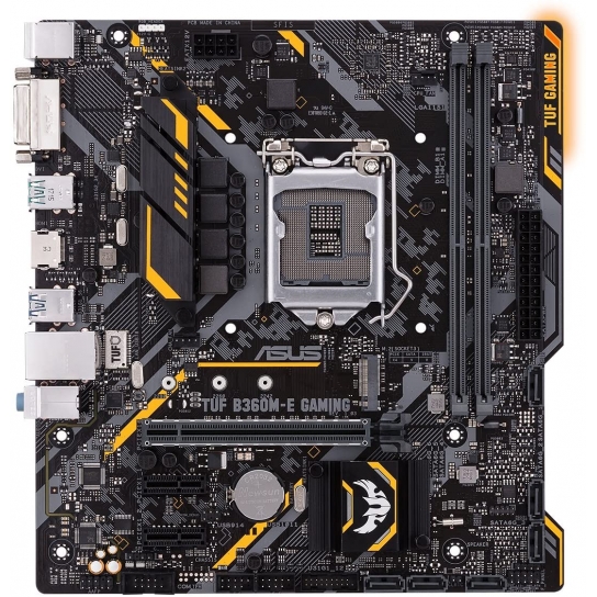 ASUS TUF B360M-E Intel LGA 1151 mATX gaming motherboard with Aura Sync RGB LED lighting