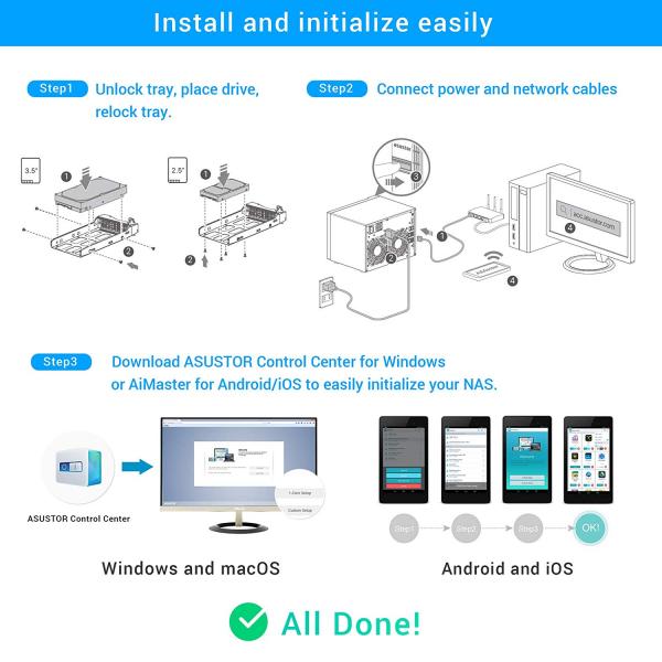 ASUSTOR AS6208T A Quad-Core Flagship 8-Bay NAS