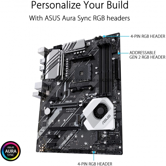 ASUS Prime X570-P AMD AM4 ATX motherboard with PCIe 4.0 and Aura sync RGB header