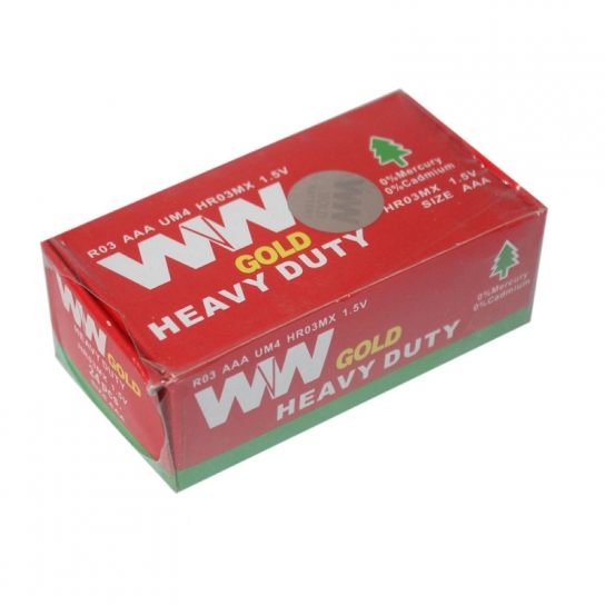 WW Gold Heavy Duty Batteries small  HR03MX 1 box 