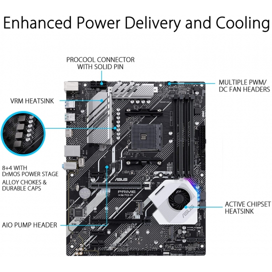 ASUS Prime X570-P AMD AM4 ATX motherboard with PCIe 4.0 and Aura sync RGB header